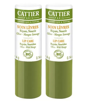 Cattier Lot de 2 Baumes à lèvres réparateur 2x4g