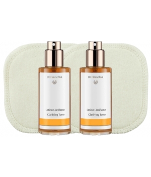 Dr. Hauschka Lot de 2 Lotion Clarifiante 2 x 100ml et 2 carrés de soin coton bio offerts