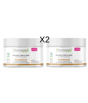 Dermaclay  Lot de 2 masques capillaire réparateur 2 x 250ml