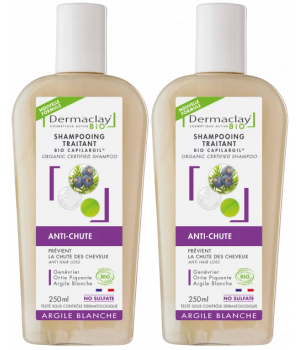 Dermaclay  Lot de 2 Shampoings traitant anti chute Bio Capilargil 2 x 250ml