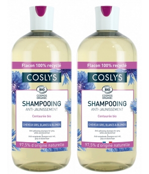 Lot de 2 Shampooing anti jaunissement cheveux gris blancs et