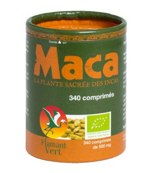Flamant Vert Maca Bio 340 comprimes 500 mg en boite ECOCAN Flamant Vert