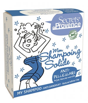 Secrets De Provence Mon shampoing solide anti pelliculaire argile blanche 85g