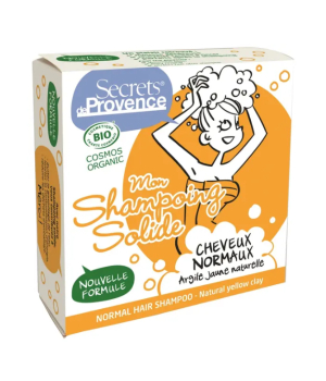 Secrets De Provence Mon shampoing solide cheveux normaux argile jaune bio 85g