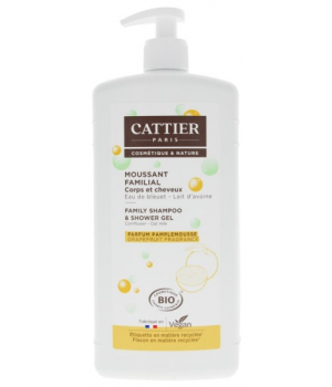 Cattier Moussant Familial au Lait d'avoine cheveux et corps 1 litre