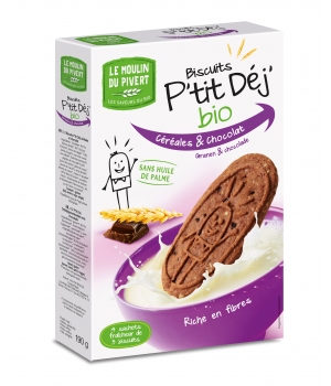 Le Moulin Du Pivert P'tit déj Céréales et Chocolat 190g