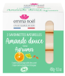 Hygiene naturelle Emma Noel Pack 3 savonnettes Amande Douce bio senteur agrumes 3x150g