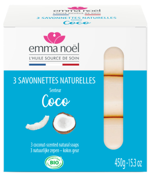 Emma Noel Pack 3 Savonnettes senteur Coco 3x150g