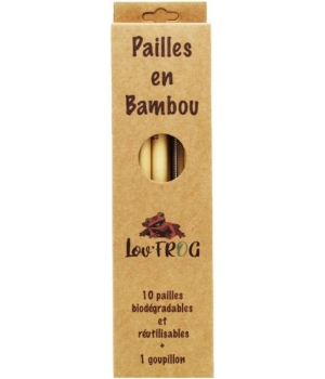 Lov'Frog Pailles en bambou boîte de 10 et goupillon