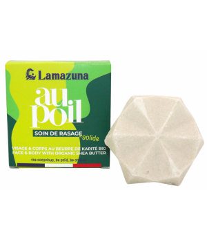 Lamazuna Pain de rasage solide Thé vert citron sans huile essentielle 80ml