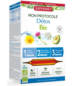 Super Diet Protocole Détox 3 phases de 10 jours 30 ampoules de 15ml