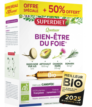 Super Diet Quatuor Bien être du foie 20 ampoules + 10 offertes