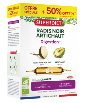 Super Diet Radis noir Artichaut Bio 20 ampoules + 10 offertes