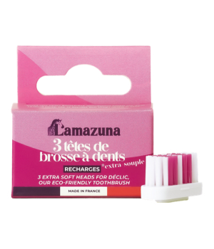 Lamazuna Recharge 3 têtes de brosse à dents Extra Souple
