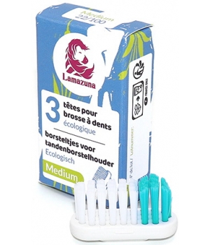 Lamazuna Recharge 3 têtes de brosse à dents Médium
