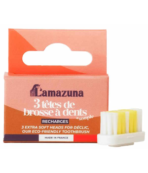 Lamazuna Recharge 3 têtes de brosse à dents Souple