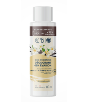 Ce'bio Recharge déodorant roll on 48h Evasion Vanille Fleurs de Tiaré 100ml