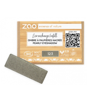 Zao  Recharge Ombre à paupières nacrée rectangle 123 gris kaki