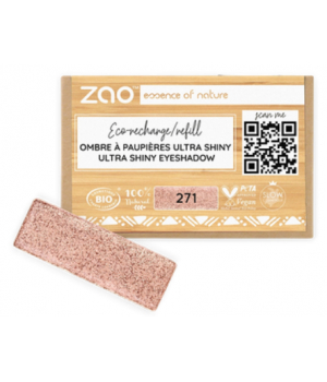 Zao  Recharge Ombre à paupières nacrée rectangle 271 Cuivre rosé