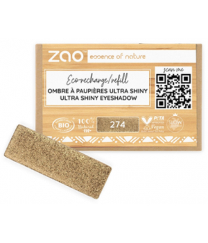 Zao  Recharge Ombre à paupières nacrée rectangle 274 Brun bronze