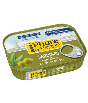 Phare d'Eckmuhl Sardines de bretagne à l'huile d'olive vierge extra bio 135g