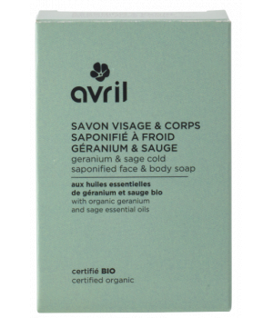Avril Savon à froid visage et corps Geranium Sauge 100g