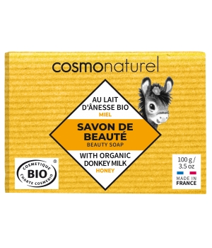 Cosmo Naturel Savon au lait d'ânesse sans Parfum au Miel 100g