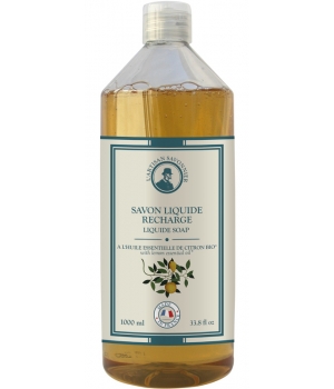 L artisan Savonnier Hygiène Savon liquide à l'huile essentielle de Citron recharge 1L