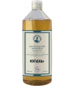 L artisan Savonnier Hygiène Savon liquide à l'huile essentielle de Lavandin recharge 1L