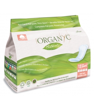 Organyc Serviettes Maternité Premiers jours Boîte de 12