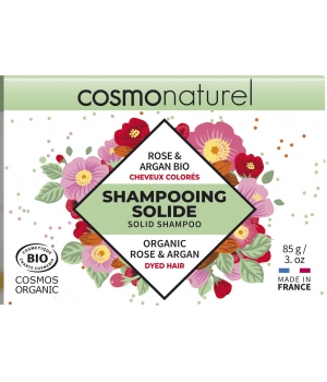 Cosmo Naturel Shampoing solide cheveux colorés Rose et Argan bio 85g