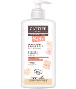 Cattier Shampoing douche 2 en 1 Kids parfum fleur de guimauve 500ml
