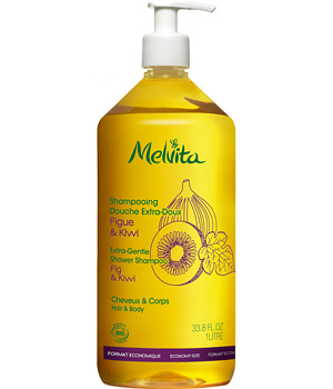 Melvita Shampoing douche Extra doux Figue et Kiwi 1L