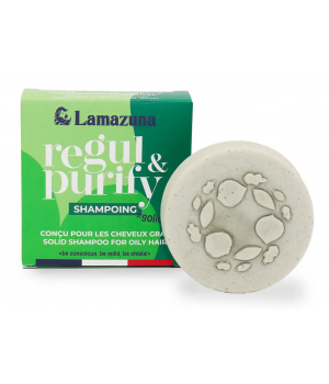 Lamazuna Shampoing solide Cheveux gras à l'argile verte et spiruline 70ml