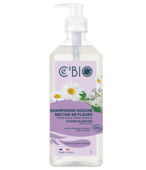 Ce'bio Shampooing douche Fleurs Blanches 1L