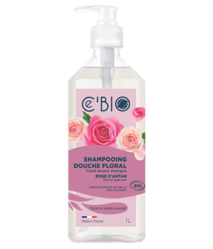 Ce'bio Shampooing douche Floral Rose d'Antan 1L