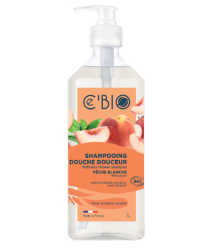 Ce'bio Shampooing douche Pêche blanche 1L