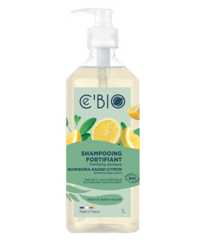 Ce'bio Shampooing fortifiant Quinquina Sauge Citron 1L