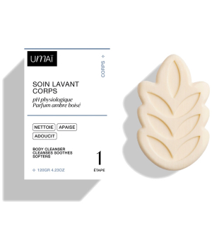 Umai Soin lavant corps parfum ambre boisé 120g