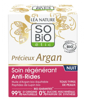 So'Bio étic Soin régénérant Anti Rides nuit Précieux Argan 50ml