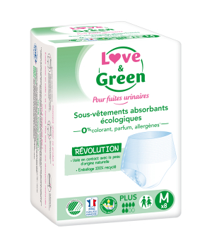 Love and Green Sous vêtements absorbants adulte Taille M x8