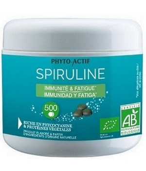 Phyto-Actif Spiruline bio 100% naturelle Immunité Fatigue 500 comprimés