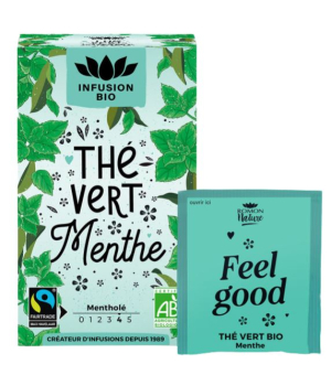 Romon Nature Thé vert BIO Menthe rafraichissante 16 sachets