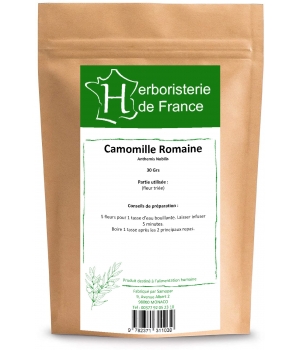 Herboristerie De France Tisane Camomille Romaine capitule floral trié entier 30g