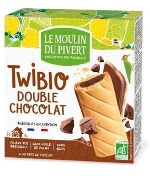Le Moulin Du Pivert Twibio Fourrés Double chocolat 150g