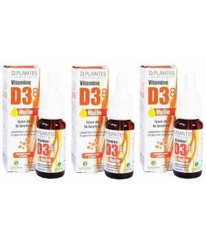 D-plantes Vitamine D3 ++ Huile Triopack 3 x 20ml