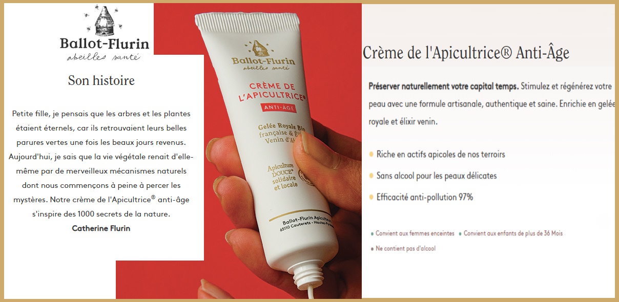 la creme de l'apicultrice anti age ballot flurin est anti rides et lissante