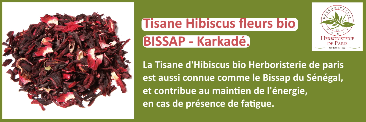L'hibiscus aussi appelée Bissap donne une belle couleur rosée à votre infusion et en plus l'Hibiscus Bissap aide au maintien de l'énergie