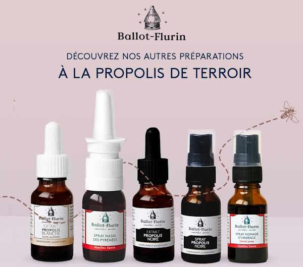 La popolis noire ballot Flurin obtenue par l'apiculture douce de terroir